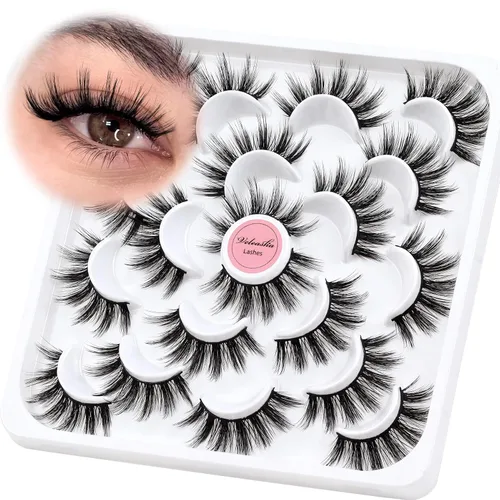 Vista 15 de Veleasha Lash Kit Brown False Eyelashes Wispy Strip Lashes Natural Look