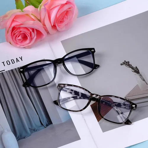 Vista 7 de Paquete de 2 lentes cuadrados de luz azul, unisex, anteojos ligeros para mujer, Halloween, vacaciones, uso diario