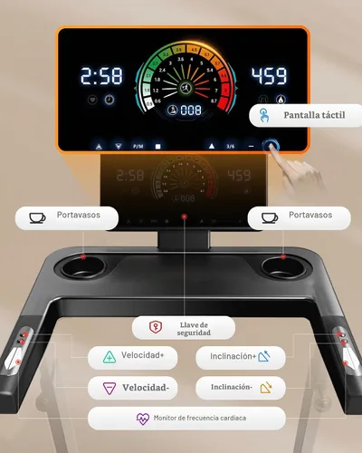 Vista 7 de UMAY Fitness 20% Treadmill with Auto Incline, Running Foldable Treadmills