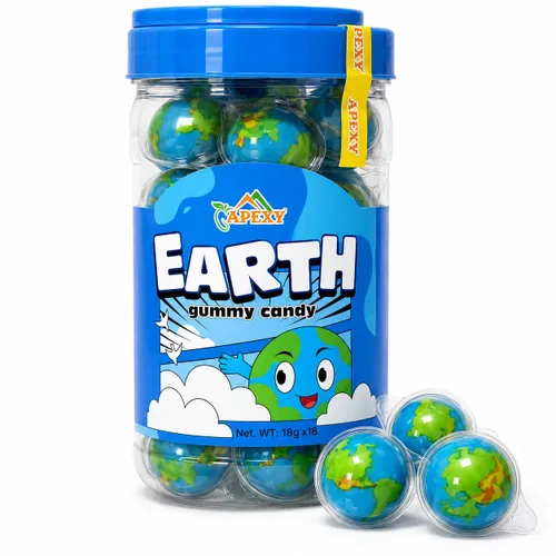 Vista 11 de Apexy Mixed Planets - Dulces Gomosos con Centro Líquido Afrutado Sin Grasa, Divertidos y Deliciosos Dulces Temáticos del Espacio Ideales