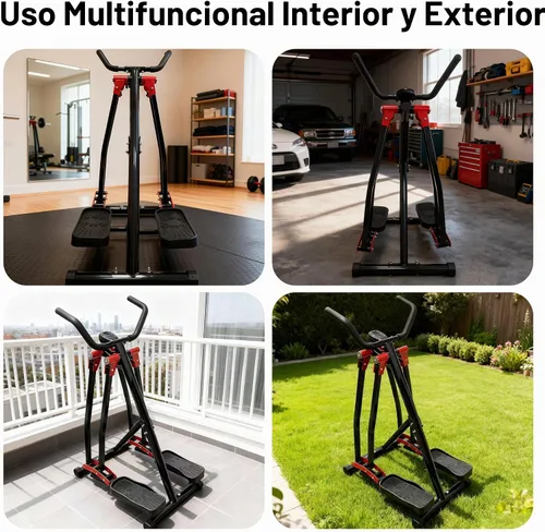 Vista 6 de Máquina de ejercicios Air Walker, entrenador elíptico Space Walker con pantalla LCD, resistencia ajustable para uso doméstico