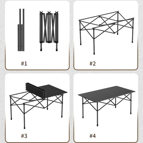 Vista 8 de Mesa de picnic plegable de 3 pies con asientos/agujero para paraguas, soporte de 265 libras que soporta esa tarjeta ligera y plegable, mesa plegable