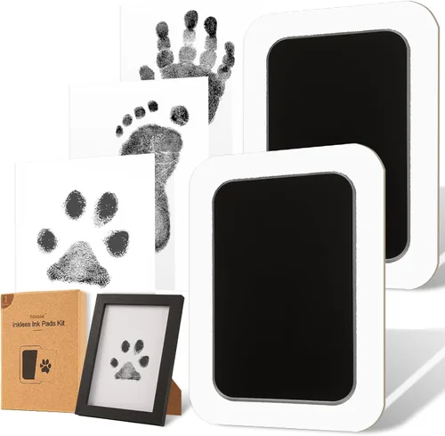 Vista 13 de Kit de huellas sin tinta para perros, gatos y bebés, kit de huellas de manos de bebé y nariz de perro de tacto limpio, kit de huellas de perro sin