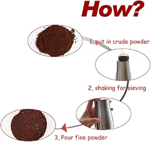 Vista 5 de Tamiz de café y tamiz - Olla de malla fina de acero inoxidable - Superficie de teflón negro