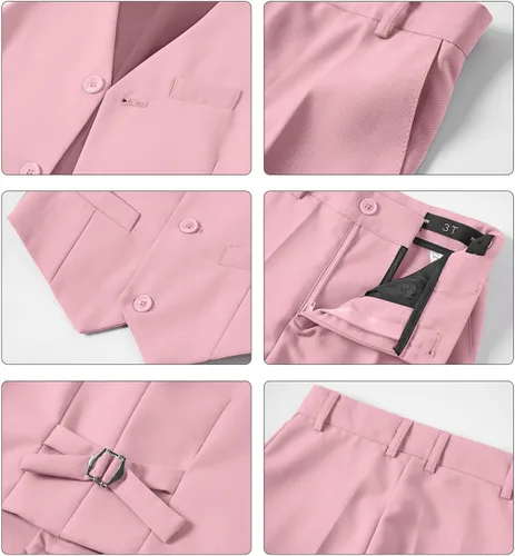 Vista 29 de Conjunto de chaleco para niños, trajes formales, trajes de boda, ropa de vestir