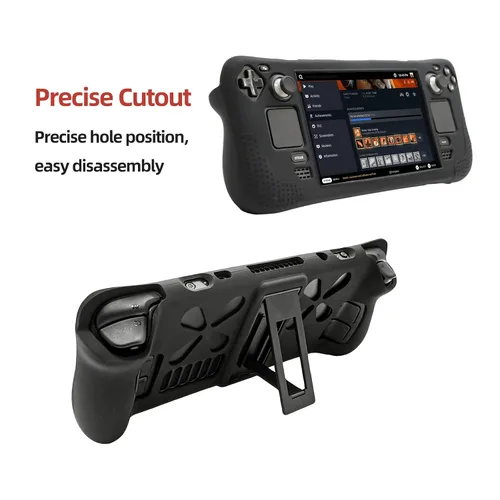 Vista 3 de OFFCURVE Kickstand Protective Case for Steam Deck, Silicone Cover with Screen Protector & Thumb Grips & Touchpad Protect Skin for Steam Deck Console