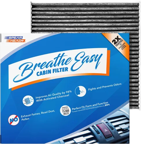 Vista 20 de Spearhead Odor Defense Breathe Easy - Filtro de cabina para AC y calentador Compatible con Chrysler 200 2015-17, Cherokee 2014-18 como OEM Hasta