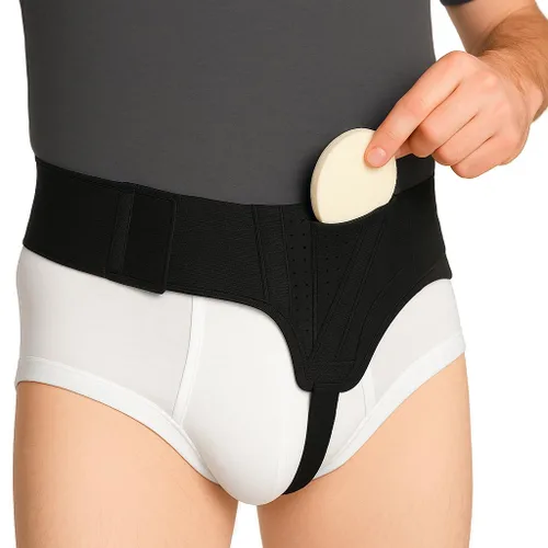 Vista 2 de Cinturón de refuerzo negro cómodo con almohadillas de compresión para hombres (talla S)