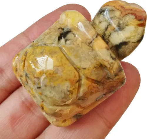 Vista 18 de 1 pieza de cristales de tortuga de labradorita negra y piedras curativas, escultura coleccionable de animales tallados a mano de 1.5 pulgadas
