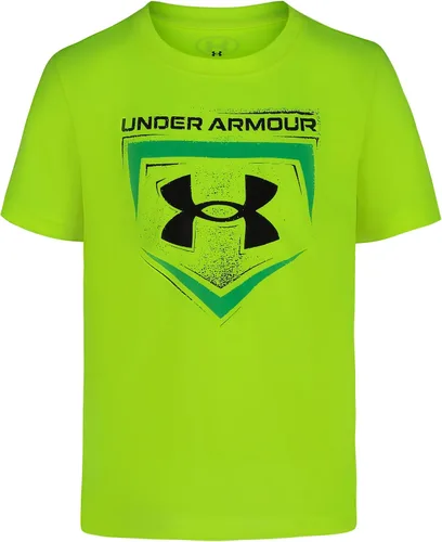 Vista 23 de Under Armour Camiseta de manga corta con gráfico de béisbol para niño Áspero atómico