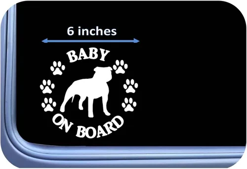 Vista 3 de EZ-STIK Baby on Board American Bully L474 - Calcomanía de Pitbull (6 pulgadas)