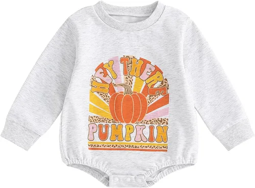 Vista 30 de Ropa de Halloween para bebé niña, sudadera con estampado de calabaza, mameluco de burbujas, lindo traje de Acción de Gracias de otoño