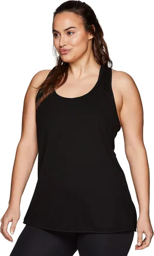 Vista 3 de RBX Active - Camiseta sin mangas para mujer, talla grande, relajada, a la moda, para entrenamiento y yoga