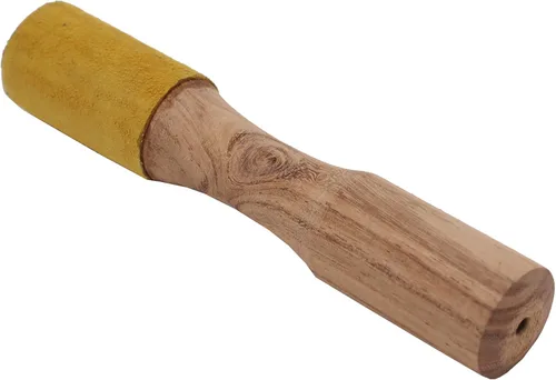 Vista 3 de Cuenco tibetano de madera dura fácil de jugar, envuelto en ante