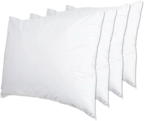 Vista 7 de ForPro Professional Collection Protectores de almohada impermeables de alta calidad, fundas de almohada de tamaño estándar con cremallera, gris Gris