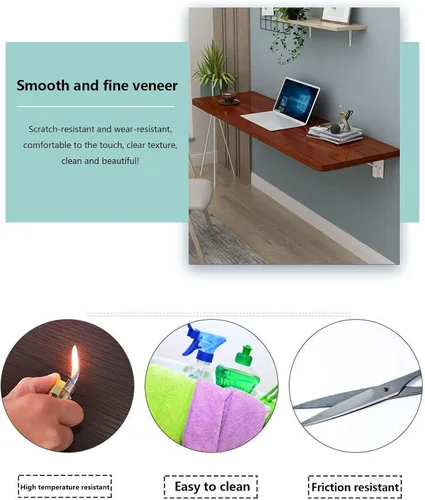 Vista 5 de Escritorios plegables para espacios pequeños, mesas de bar plegables, mesa de comedor plegable que ahorra espacio, mesas montadas en la pared, mesa