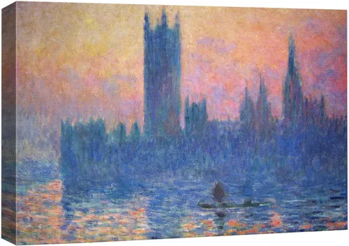 Vista 8 de wall26 Vista de Vetheuil por Claude Monet - Arte moderno impresionista - Arte en lienzo para el hogar, 24 x 36 pulgadas 40. Vista de Vetheuil
