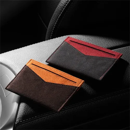 Vista 3 de WYFDP - Tarjetero para hombre, funda protectora con tapa para documentos, para licencia de conducir, color negro