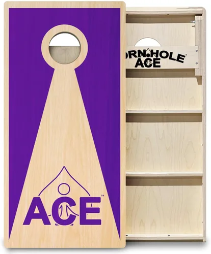 Vista 13 de CornholeAce ACE PRO Tablas de cornhole profesionales de triángulo inverso – ¡sin rebote! Patas anchas triples, madera contrachapada de abedul