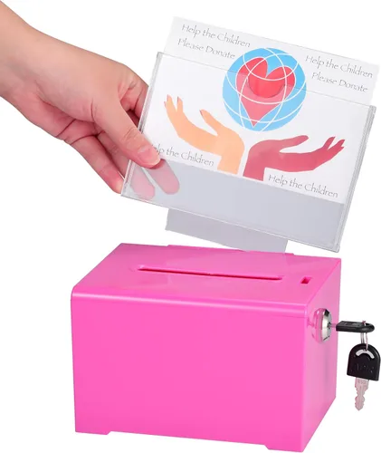 Vista 13 de Adir - Caja de sugerencias con ranura y candado, caja de donación acrílica para recaudación de fondos, caja de dibujo para rifa, caja de recaudación