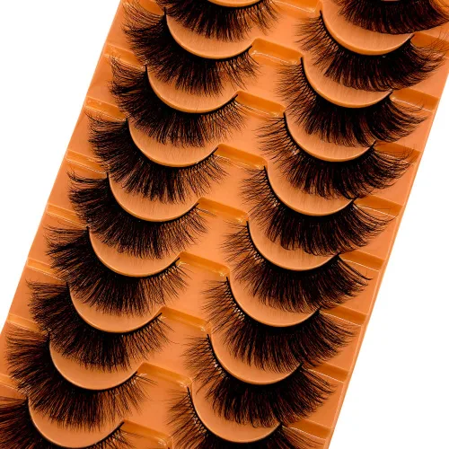 Vista 44 de Nuevas 10 Pares de Pestañas de Visón 3D Pestañas Postizas Hechas a Mano Pestañas Largas Esponjosas y Voluminosas Naturales Herramientas