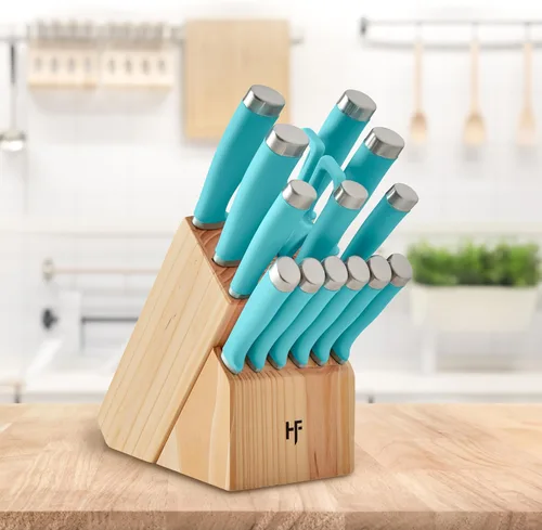 Vista 3 de Hampton Forge Epicure True Aqua - Juego de cuchillos (15 piezas)