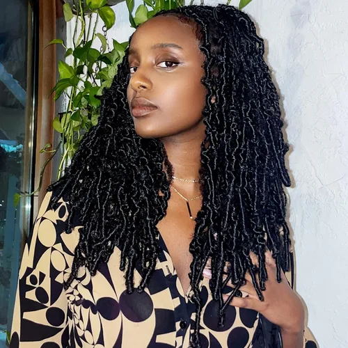 Vista 14 de Toyotress Butterfly Locs - Cabello de ganchillo de 8 pulgadas, 7 piezas de trenzas de ganchillo desgastadas pretrenzadas, color negro natural