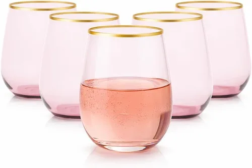 Vista 17 de Paquete de 40 copas de vino de plástico desechables de 12 onzas, con borde