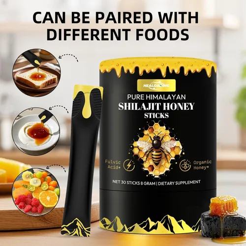 Vista 4 de Palitos de miel Shilajit del Himalaya para hombres: Shilajit para mujeres con miel orgánica y azafrán, 30 barras para impulso de energía y apoyo