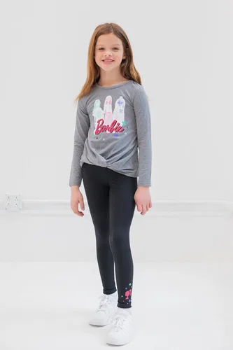 Vista 2 de Barbie Camiseta y leggings con estampado de manga larga anudada 171667Brm Ropa de niña