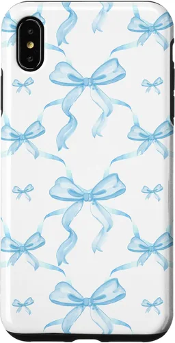 Vista 11 de Cintas y lazos estéticos de color azul claro para iPhone 16 en estuche de acuarela