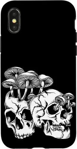 Vista 5 de Skull Goth Gothic Occult Emo Satanic Mushroom Skeleton Case for iPhone 17