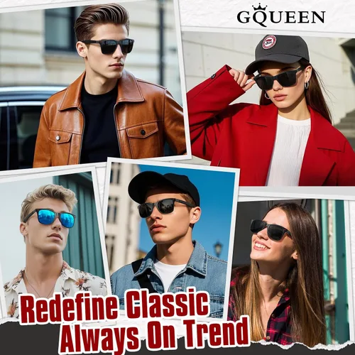 Vista 2 de GQUEEN - Lentes de sol polarizados para hombres y mujeres, marco flexible TR90, para conducir, pesca, ciclismo, senderismo, golf, deportes