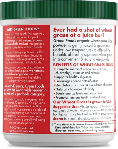 Vista 3 de Green Foods Shots de hierba de trigo, 5.3 onzas, certificado orgánico, kosher, vegano, sin OMG, crudo, sin gluten, cultivado