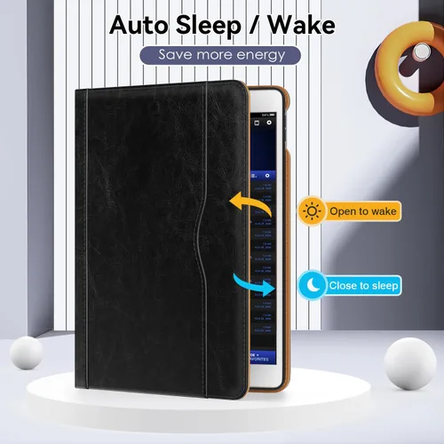 Vista 3 de OKP Funda para iPad de 9ª generación 2021/8ª generación 2020/7ª generación 2019 de 10.2 pulgadas, funda con visión multiángulo, cuero PU con soporte