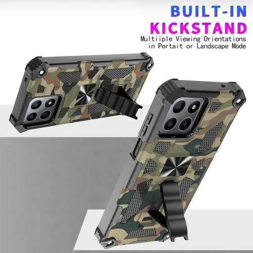 Vista 4 de Funda para Boost Mobile Celero 5G Plus (solo versión Plus), con 2 protectores de pantalla, grado militar, función atril con soporte magnético