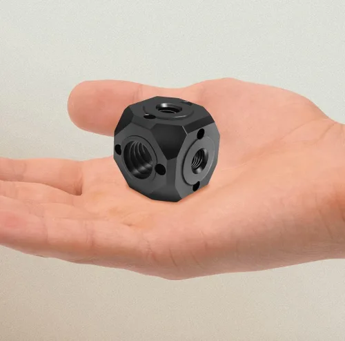 Vista 3 de Adaptador de montaje de extensión de zapata fría mini hexaedro con 1/4", 3/8" con orificio de tornillo para GoPro 13/12/11/10/9, Insta360, iPhone