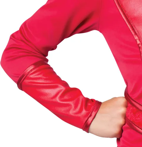 Vista 3 de InCharacter - Disfraz de cazadora de guerrero rojo, un color, pequeño