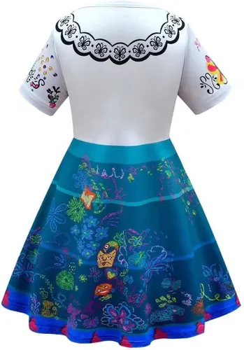 Vista 2 de Tyipeng Disfraz de Mirabel para niñas Isabella Pepa Dolores vestido de moda con bolsa