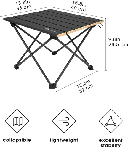 Vista 2 de MOON LENCE Mesa de camping plegable ultraligera, compacta, portátil con bolsa de transporte, para cocinar al aire libre, picnic, campamento, barco