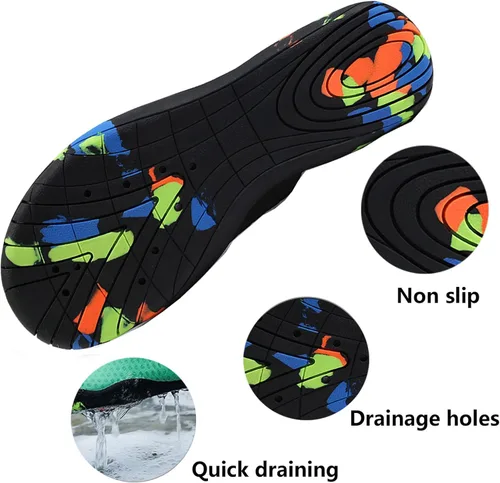 Vista 2 de Zapatos acuáticos para hombre y mujer de secado rápido ligeros para playa piscina calcetines para natación yoga surf conducción canotaje