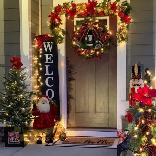 Vista 7 de NEROSUN: Luces de Navidad operadas con batería, 50 luces LED de 16 pies, impermeables, guirnalda de luces para árbol de Navidad con 8 modos