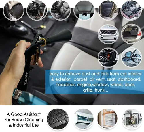 Vista 5 de Pistola de lavado de alta presión para interior de automóvil, limpieza de detalles, limpieza de detalles, pistola de lavado en seco con cepillo