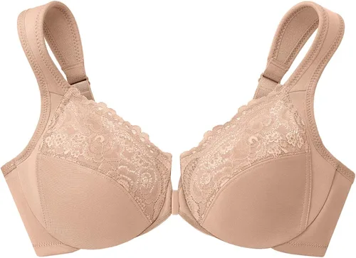 Vista 5 de Glamorise - Brasier con aros y cierre frontal para mujer, tecnología Wonderwire, talla extragrande, n. 1245