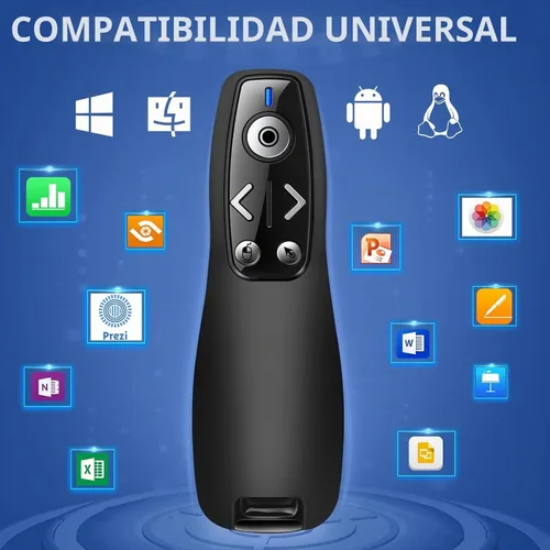 Vista 4 de Ratón Aire 2-en-1 USB Tipo C Clicker de Presentación Presentador Inalámbrico Remoto para PowerPoint, Clicker de PowerPoint con Control de Volumen