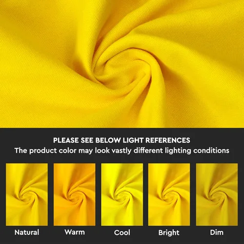 Vista 8 de Encasa XO Mantel de algodón rectangular 56"x72" Sunbeam Yellow Lona de algodón 100% puro Lavable a máquina Comedor en interiores y exteriores