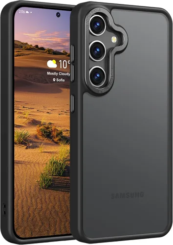 Vista 7 de Rayboen Funda para Samsung Galaxy S24 Plus, funda S25 Plus, Sensación de Piel Esmerilada Translúcida Parte Trasera de PC Duro Borde de Silicona