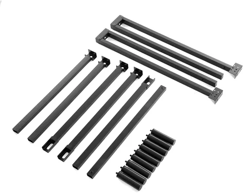 Vista 8 de Marco de cama de metal de tamaño completo, marco de cama resistente de 7 pulgadas, soporte de 9 patas para somier y base de colchón, 3000 libras