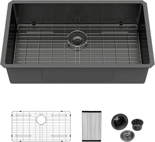 Vista 20 de Logmey - Fregadero de barra de acero inoxidable de 13 pulgadas, fregadero de cocina empotrado para barra de calibre 16, cuenco individual de 9
