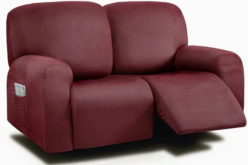 Vista 10 de ULTICOR Fundas para sofá reclinable de 8 piezas, fundas elásticas con hilo teñido para sofá reclinable de 3 cojines, gruesas, suaves y lavables Gris